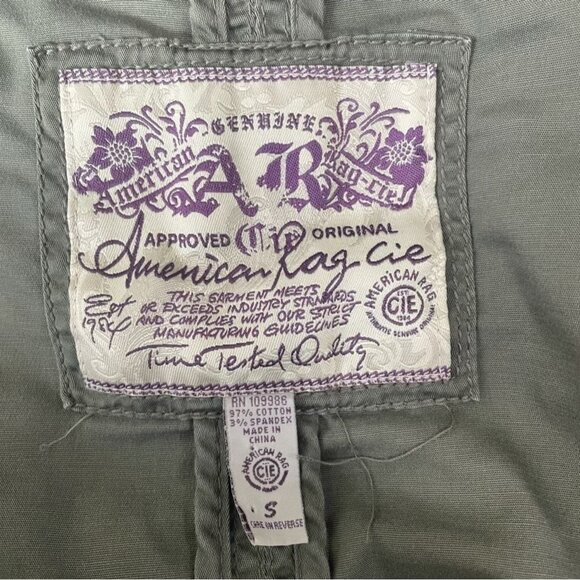 American Rag Olive Green Hooded Utility Jacket Gorpcore Urban Chic Outdoor Camp - Picture 2 of 13